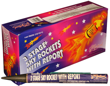 3 Stage Sky Rockets - 12 Pack